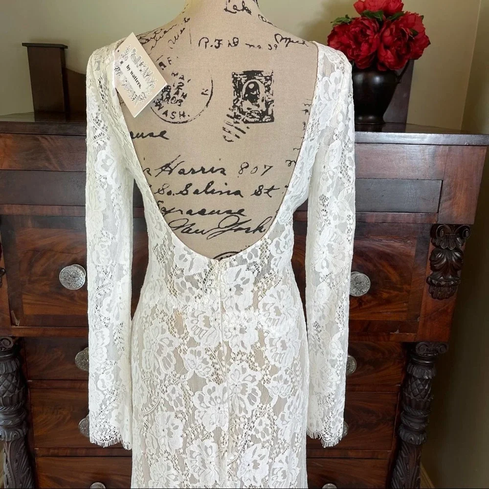 By Watters NWT Lace Long Sleeve Wedding Dress 10 - Picture 10 of 13